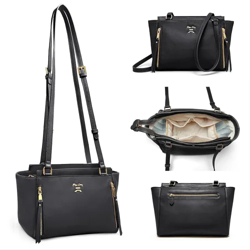 Miniatura 9 de Miss Fong - Bolso pequeño cruzado para pañales, bolsos cruzados para pañales, bolso para pañales con 7 bolsillos, 2 bolsillos aislados y correa