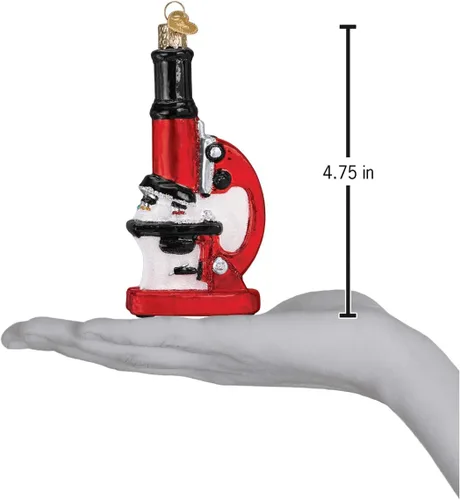 Miniatura 3 de Old World Christmas Doctor Tools - Adorno de cristal soplado con microscopio para árbol de Navidad, decoración navideña hecha a mano, colección