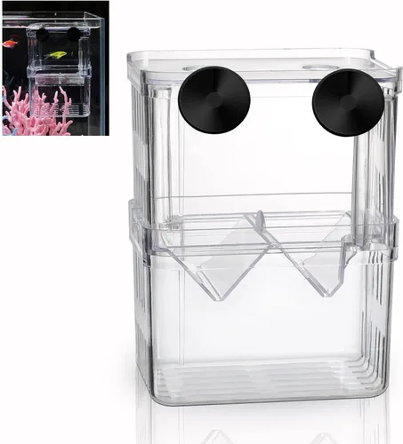 Miniatura 6 de Caja de cría para tanque de peces, caja de incubadora de vivero de acuario, caja de criador, divisor de aislamiento, cajas de eclosión para peces