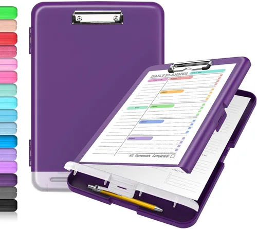 Miniatura 12 de Sooez - Sujetapapeles de documentos clínicos con almacenamiento, sujetapapeles de plástico resistente, de alta capacidad, con soporte para bolígrafo