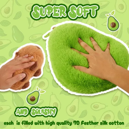 Miniatura 3 de CHDBLOCK - Peluche de capibara de aguacate de 13.77 pulgadas, animal de peluche suave, lindo almohadón de comida de aguacate para niños y adultos