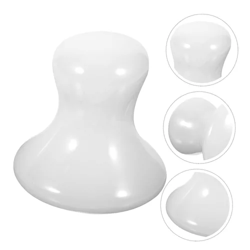 Miniatura 4 de Uonlytech Gua Sha Tools Health Jade Stones Hongos raspado herramienta de masaje para spa en casa, 2 piezas, color blanco