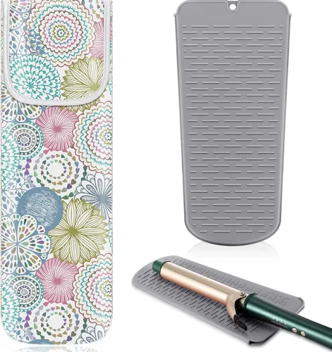 Miniatura 16 de Shappy 2 Piezas Funda de Viaje para Rizador Resistente al Calor Funda Porta Plancha Plana Manga de Neopreno Porta Alisador y Bolsa Plana