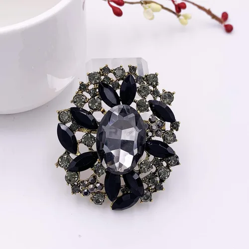 Miniatura 3 de HAISWET Broche de flores, accesorio de joyería para disfraz, tono dorado