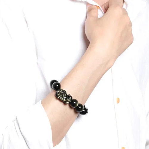 Miniatura 6 de Jan Dee Pulsera de cristal PiXiu de obsidiana natural y semipreciosa