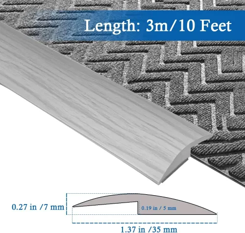 Miniatura 2 de Tira de transición de suelo autoadhesiva para alfombras y pisos, tira de borde de PVC para transición de umbral adecuada para altura de umbral