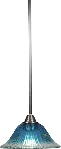 Miniatura 300 de Toltec Lighting Paramount - Mini colgante de 1 luz en acabado negro mate con cristal de arte perla de 7 pulgadas y estilo negro