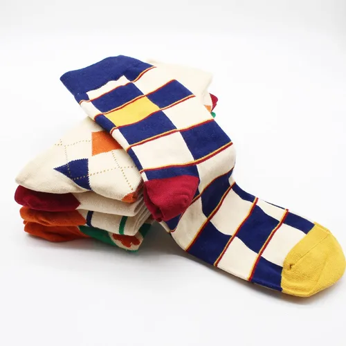 Miniatura 94 de TOEJYJ Calcetines de vestir divertidos para hombre, paquete de calcetines casuales divertidos, coloridos calcetines de algodón a rayas, talla 10-13