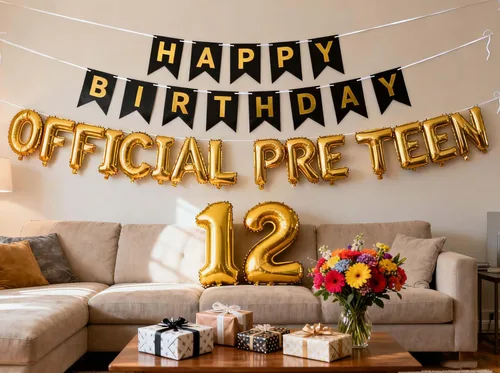Miniatura 8 de Globos de cumpleaños número 12, globos oficiales para preadolescentes, globos de látex con confeti y cinta para el cumpleaños número 12 de un chico