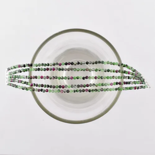 Miniatura 6 de YANARA Gemstone Bracelets For Women Birthstone, Natural Gemstone Layered Micro-Beads, Dainty Handmade Jewelry Chakra Energy Healing Crystals Silver