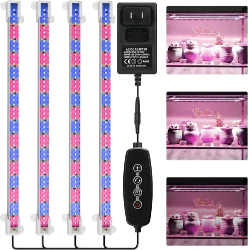Miniatura 8 de Mosthink Tiras de luz LED para cultivo de plantas de espectro completo para plantas de interior con temporizador de encendido y apagado automático