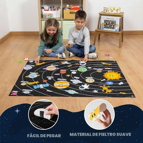 Miniatura 6 de BONNYCO Sistema Solar para Niños Juguetes con 61 Figuras de Fieltro. Juguetes Montessori del Espacio, Regalos de Cumpleaños para Niñas y Niños