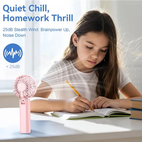 Miniatura 7 de Sham Sham Ventilador de mano plegable, 2000 mAh y ultraportátil El flujo de aire doble turbo se enfría un 40% más rápido Tiempo