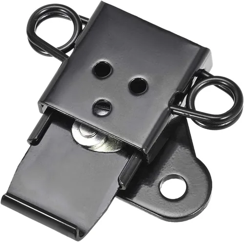 Miniatura 4 de uxcell Abrazadera de palanca de cierre de mariposa con resorte de hierro de 2.24 pulgadas para caja de caja - 2 piezas (negro)