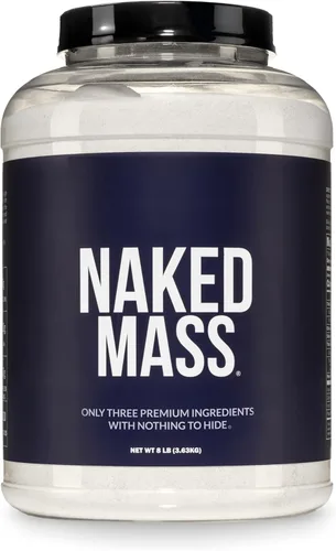 Polvo de proteína natural para ganar masa muscular Naked Mass, 8 libras a granel, sin OMG, sin gluten, sin soya Sin Ingredientes Artificiales, 1250