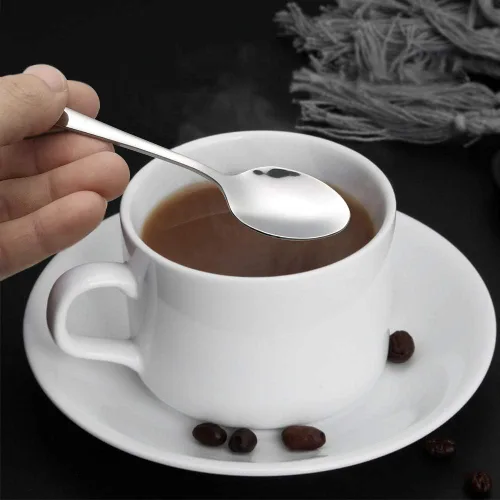 Miniatura 4 de Asking Cucharas de café Demitasse de 12 piezas, mini cuchara de café, 5.04 pulgadas Cuchara pulida espejo cubiertos, cucharas pequeñas de acero