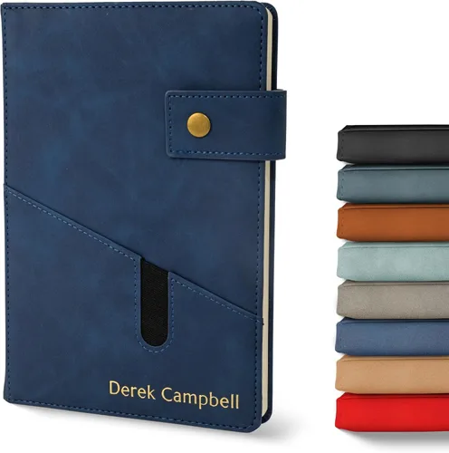 Miniatura 14 de Promot Cuaderno Personalizado - Diario en Cuero A5 con Páginas Rayadas para Hombres y Mujeres - Cuaderno Ejecutivo de Tapa Dura, Diario Diario