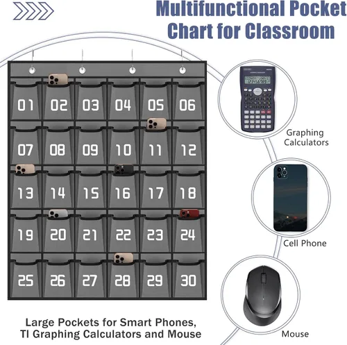 Miniatura 4 de Loghot Accesorios para el Aula Organizador de Bolsillos para Armario Portador de Teléfonos Celulares Organizador Colgante de Pared y Puerta