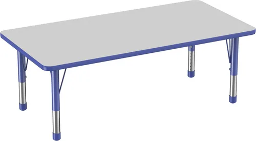 Miniatura 10 de FDP - Mesa rectangular para actividades escolares y aulas (24 x 36 pulgadas), patas gruesas para niños pequeños, altura ajustable de 15 a 24