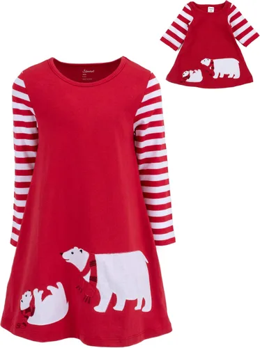 Miniatura 60 de Leveret - Conjunto de vestidos a juego para niña y para muñeca, 100% algodón, gran variedad de estilos, (tallas de 2 a 14 años)