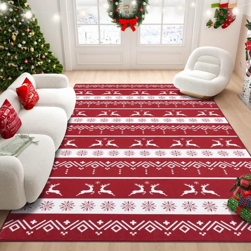 Miniatura 64 de Syalife 6x9 Alfombra Lavable para Área, Ultra Suave Antideslizante, Pila Baja, Alfombra Vintage Resistente a Manchas para Sala de Estar, Alfombra