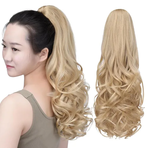 Miniatura 59 de SYXLCYGG Auburn Clip Cola de caballo Clip Cola de caballo Extensión de cola de caballo ondulado 10 pulgadas 3.5 oz pelo sintético falso pieza