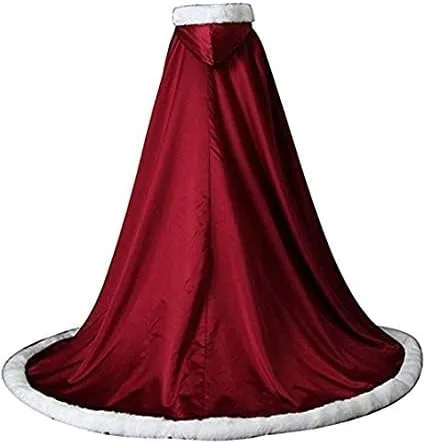 Miniatura 2 de Capa de boda para capucha nupcial, capa de piel para mujer, poncho de longitud completa