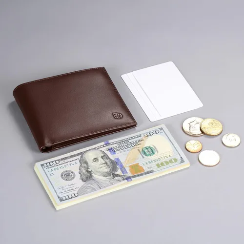Miniatura 68 de HISCOW Billeteras plegables de cuero de grano completo para hombres, billetera minimalista delgada para hombre, regalos para papá, cumpleaños, día