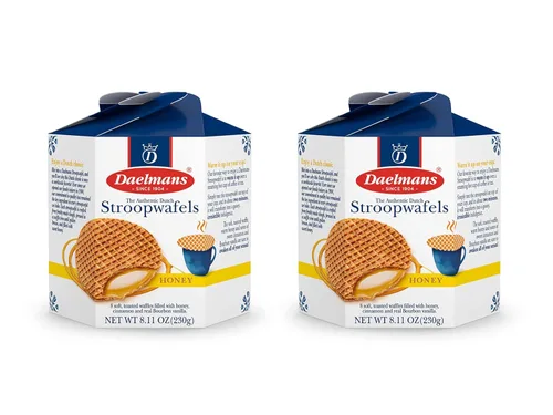 Miniatura 4 de Daelmans Stroopwafel - Paquete variado de galletas de caramelo, chocolate, café y miel, aperitivo dulce para café y té, auténticos gofres holandeses