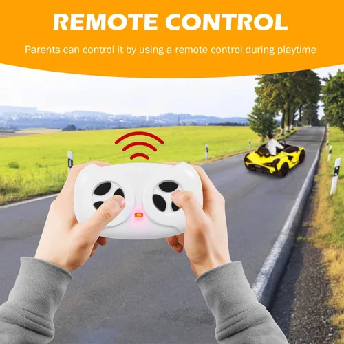 Miniatura 3 de INFANS Lamborghini Sian - Auto de paseo para niños con licencia de 12 V, con control remoto para padres, suspensión de resorte, reproductor de MP3