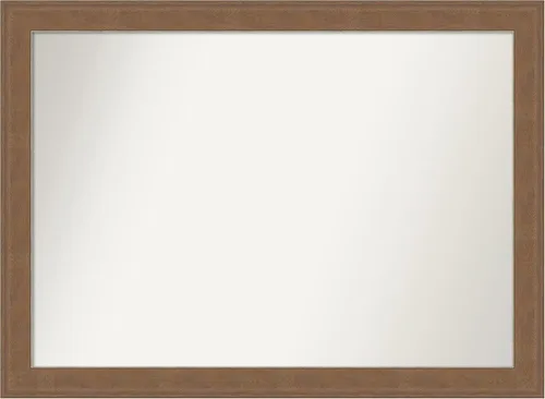 Miniatura 131 de Amanti Art Espejo de baño marrón para sobre el fregadero, 25 x 25 pulgadas, hecho a medida, espejo de tocador cuadrado marrón medio, marco de madera