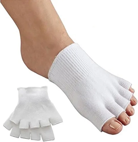 Miniatura 2 de Calcetines de compresión con forro de gel para dedos (2 pares) que separan los dedos terapéuticos, hidrata los pies secos y la piel agrietada.