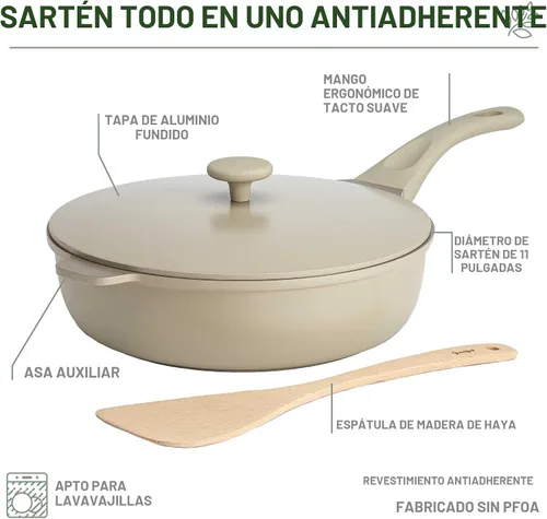 Miniatura 4 de Goodful Sartén todo en uno, antiadherente multicapa, construcción fundida de alto rendimiento, diseño multipropósito que reemplaza múltiples ollas