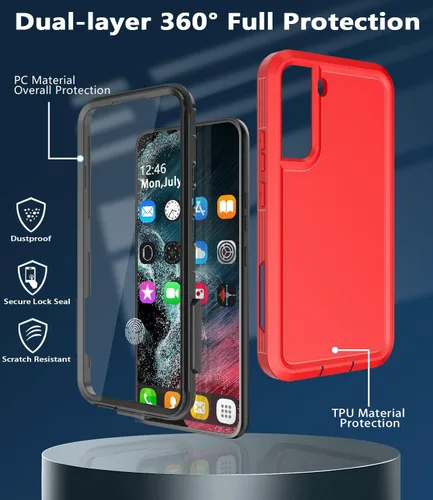 Miniatura 5 de Funda para Samsung Galaxy S22, [protector de pantalla integrado] [a prueba de golpes] [a prueba de caídas] Samsung S22, protección de grado militar