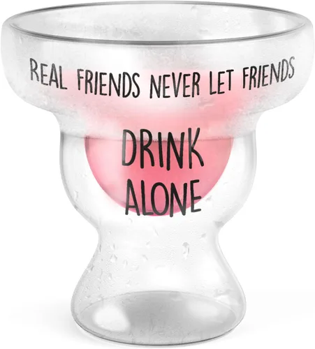GALVANOX SoHo - Vaso de margarita para mejor amiga, regalo para mujeres, vaso aislado de doble pared sin tallo de congelado de 12 onzas (mantiene la