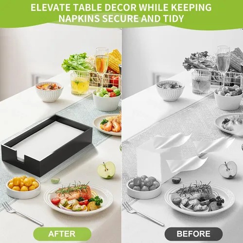 Miniatura 3 de Servilletero acrílico para toallas de invitados, bandeja de almacenamiento de toallas de mano de papel de baño negro, soporte de toalla de papel