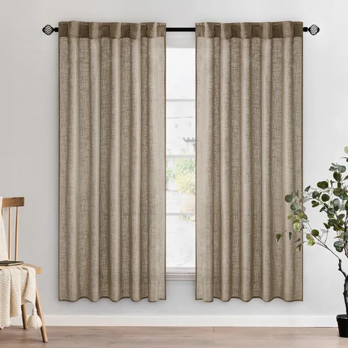 Miniatura 115 de MIULEE Cortinas de lino blanco de 108 pulgadas de largo para dormitorio, sala de estar, cortinas de ventana con textura de lino suave y grueso, Lino