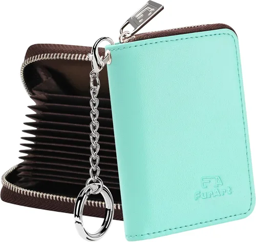 Miniatura 33 de FurArt Cartera con Cremallera para Mujeres, Cartera con Bloqueo RFID para Tarjetas de Crédito, Portador de Tarjetas de Presentación, Cartera Llavero