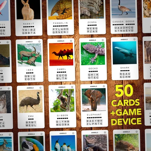 Miniatura 4 de 100 PICS Animals - Juego de tarjetas didácticas de viaje, adivina 100 animales, estuche revela-tarjetas, para adultos y niños a partir de 6 años