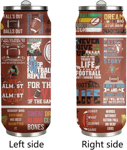 Miniatura 2 de Taza de viaje de fútbol con tapa, regalos para amantes del fútbol, vaso de acero inoxidable al vacío, taza de café, regalos para mujeres y hombres