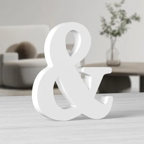 Miniatura 31 de AOCEAN Letras de madera grandes blancas de 10 pulgadas, letras de madera sin terminar para decoración de pared, letras decorativas de pie