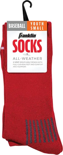 Miniatura 6 de Franklin Sports Calcetines de béisbol y sóftbol juveniles, calcetines deportivos altos para niños y niñas, tallas juveniles