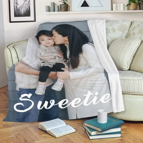 Miniatura 2 de Manta personalizada con foto, manta de franela suave universitaria, regalos personalizados para bebé, papá, mamá, abuela, abuelo, amigos, pareja, 1