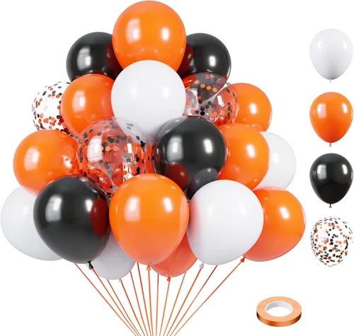 Miniatura 15 de Pink and Orange Balloons, 55PCS light pink balloons 12inch Pink Orange Confetti Balloons for Baby Shower, Birthday, Wedding, Tropical Party