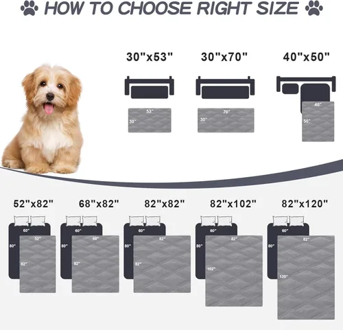 Miniatura 6 de Smiry Manta Impermeable para Cama de Perro 30x70, Manta Suave Reversible para Mascotas, Cubierta Lavable a Prueba de Fugas para Gatos y Perros