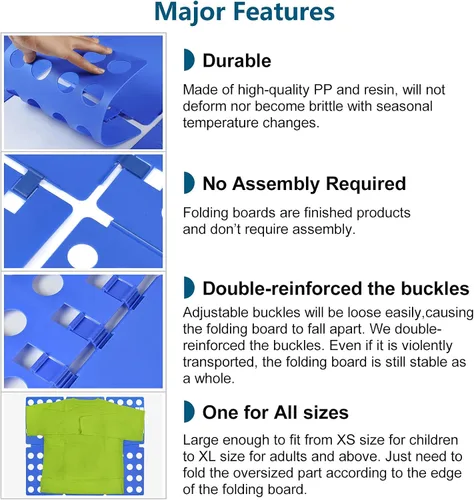 Miniatura 7 de Tabla para plegar camisas, tabla para plegar camisetas, tabla para plegar ropa, tabla de plástico para lavadero, herramienta para almacenar