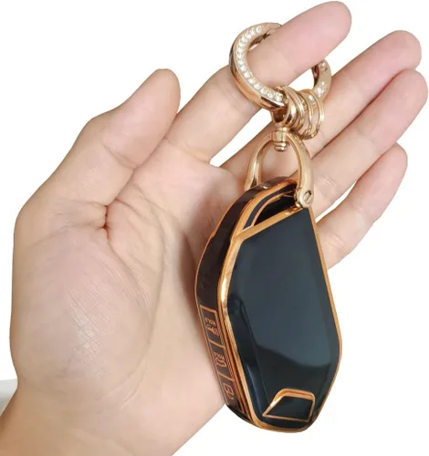 Miniatura 7 de Funda de TPU suave para llavero de Kia, compatible con Kia Telluride EV5 2023 2024, llavero inteligente para automóvil (Negro)