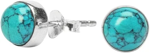 Miniatura 2 de Gemstone Stud Post Earrings, 925 Sterling Silver Gemstone Earring 6 MM Round Girl Women Gift