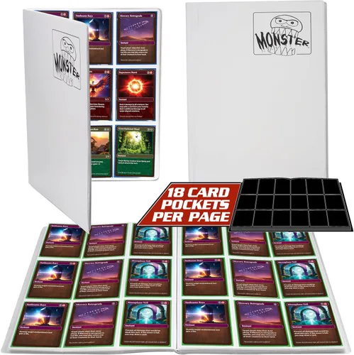 Miniatura 13 de Monster - Paquete de 25 protectores de página para tarjetas coleccionables con capacidad para 450 cartas coleccionables y 9 hojas de bolsillo