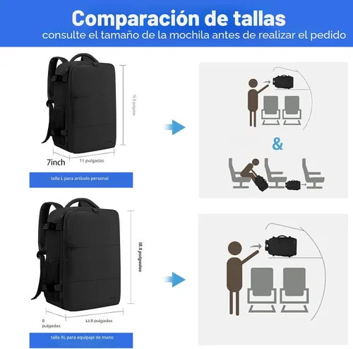 Miniatura 7 de Taygeer Mochila de viaje para laptop para hombres y mujeres, mochila de viaje aprobada por avión con bolsillo para botella de agua, bolsa de Negro